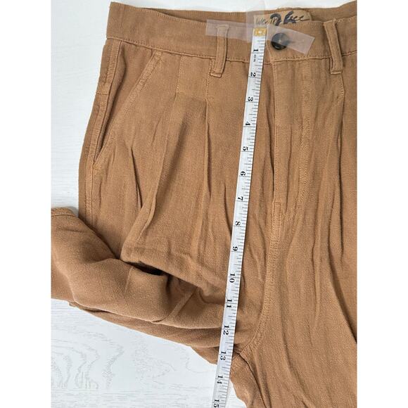 Free People New! Faded Love Linen Blend Pants Brown Casual Boho Size 26 - Picture 12 of 14